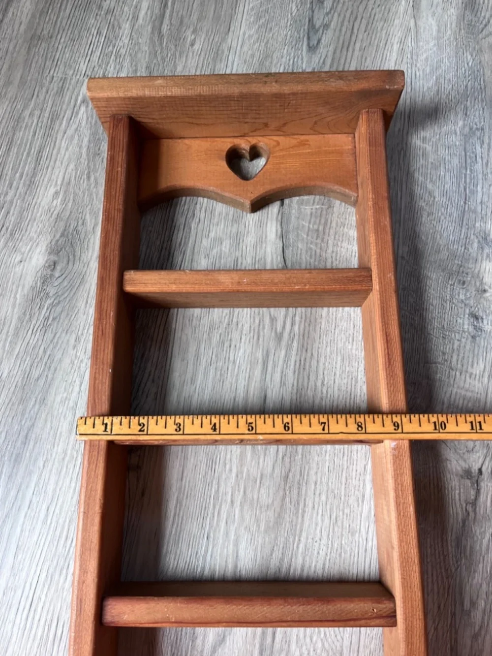 Vintage Wood Wall Shelf Heart Cutout Primitive Country Farmhouse Cottagecore